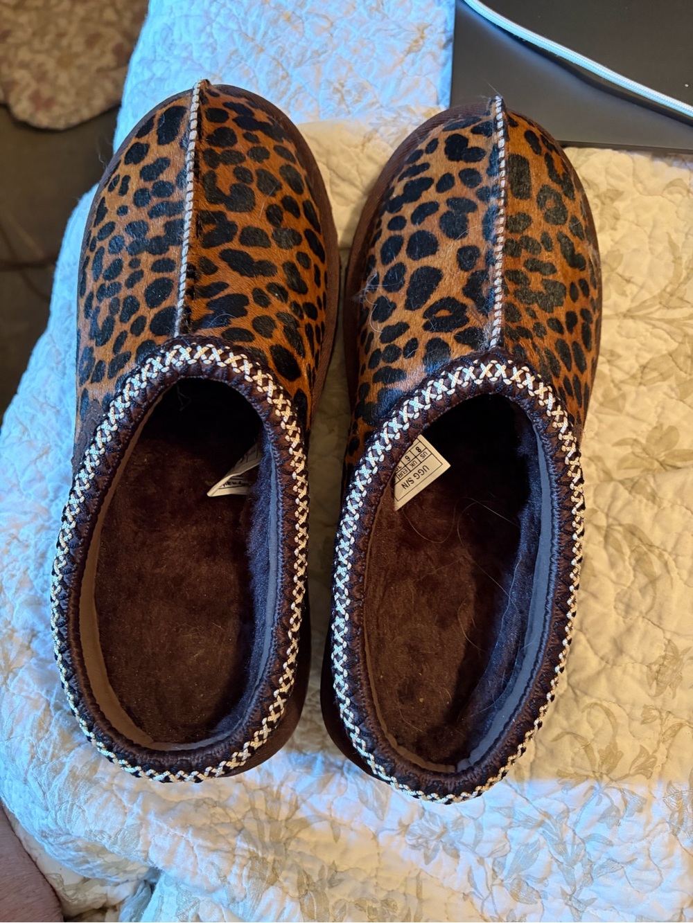 UGG Leopard Print Tasman Slip-On Clog - Brown/Black